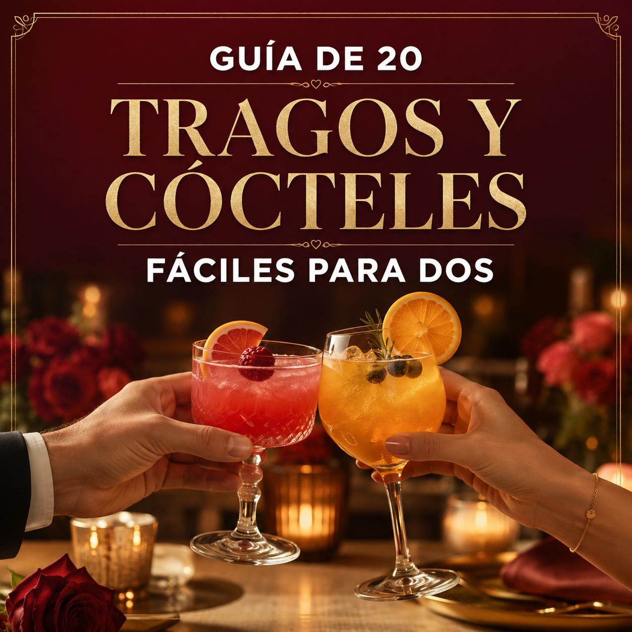 GUIA DE 20 TRAGOS Y CÓCTELES FÁCILES PARA DOS🥂